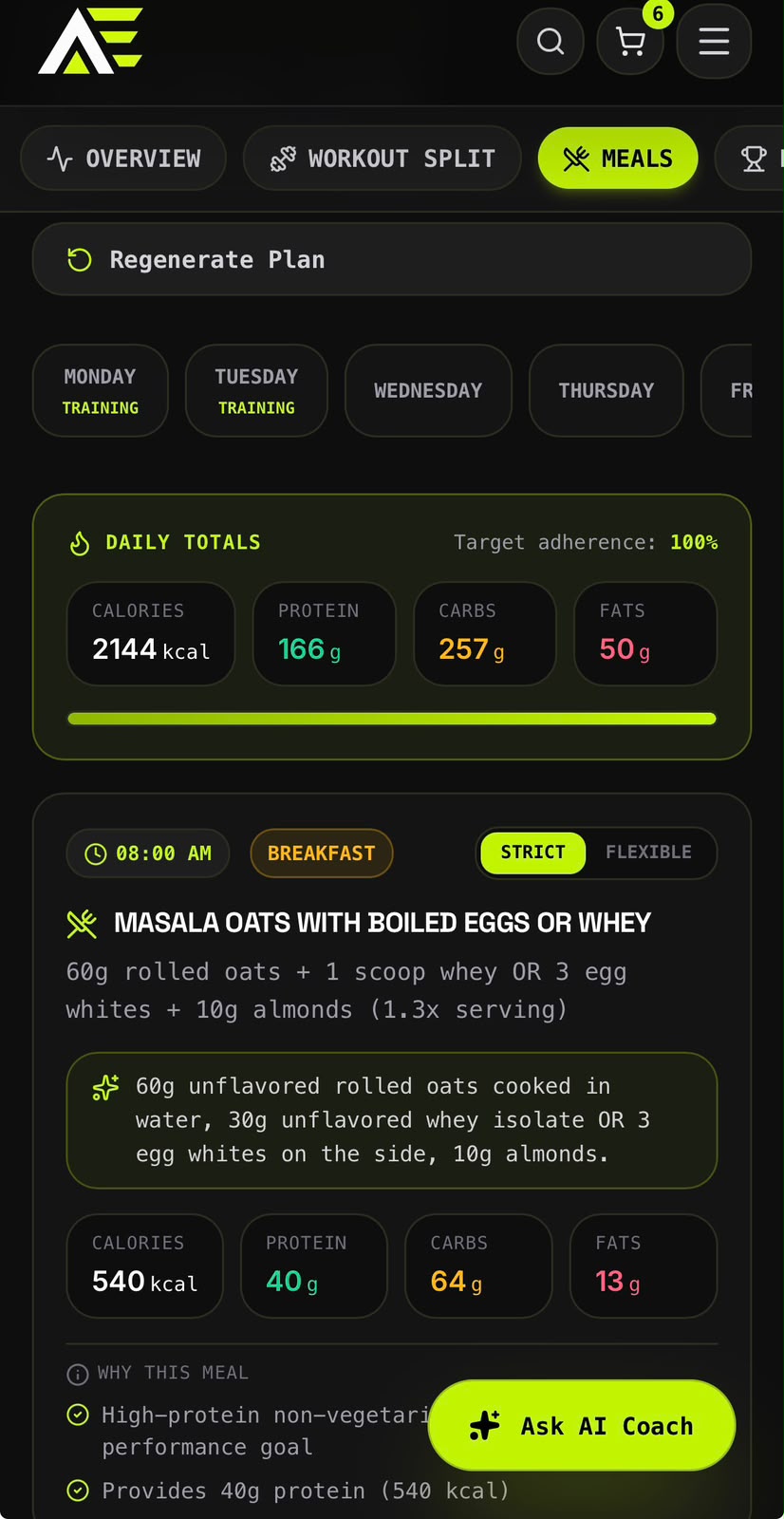 AI Nutrition and Meal Macros Plan
